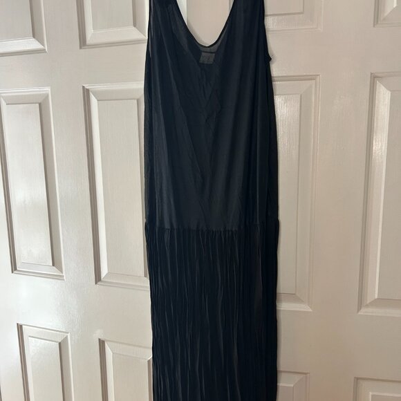 Vintage Vanity Fair Black Slip & Pleated Long Skirt,Sheer Top-use for Halloween! - Picture 1 of 5